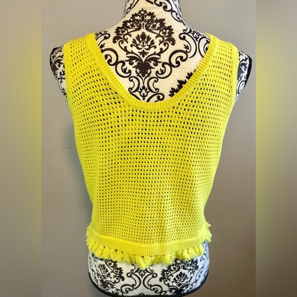 PINKO Yellow Crochet Fringe Tank Top - Picture 4 of 6
